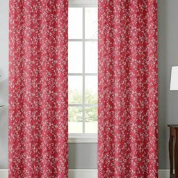 Aura Maroon & White 2 Pieces Floral Printed Door Curtains-image-10