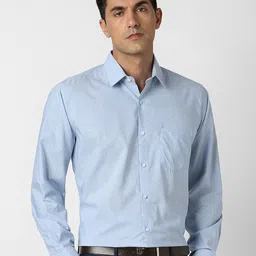 Van Heusen Micro Ditsy Printed Spread Collar Pure Cotton Shirt-picture-9