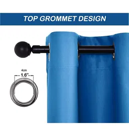 B' Decorlish Blackout Blue 2 Pieces Room Darkening Door Curtain-image-91
