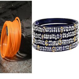 SOMIL Set Of 28 Orange Alloy Artificial Stones and Beads Antique Bangles-image-57