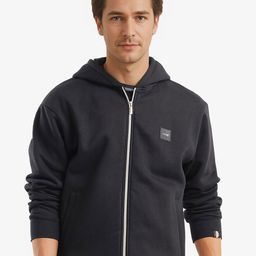 RARE RABBIT Men Solid Hood Cotton Front-Open Sweatshirt-image-17