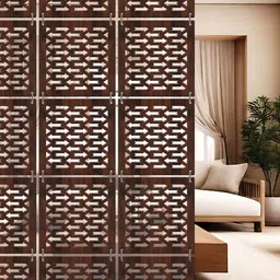 RANDOM Brown Geometric Window Blinds image 1
