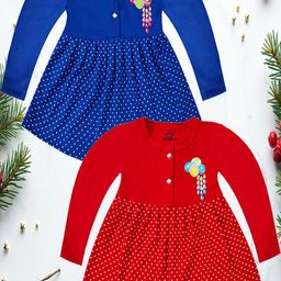 KidzzCart Polka Dot Print Fit & Flare Dress-image-110