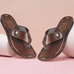 Trump Brown PU Flip Flops-image-43