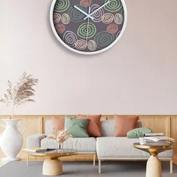OLIVE TREE White & Brown Printed Contemporary Wall Clock-13