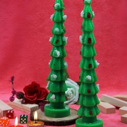 atorakushon Green & Red 2 pieces Pillar Candle-7