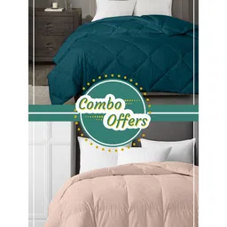 RAZZAI Set of 2 300 GSM Double & 100 GSM Single Bed AC Room Comforters-image-55
