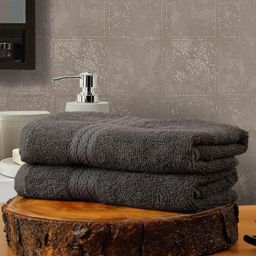 Creeva Classic Grey 2 Pieces Textured 545 GSM Cotton Hand Towels-picture-10