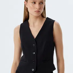 Koton  Woven Slim-Fit Waistcoat-13