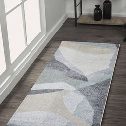 OBSESSIONS Charcoal-Black & Beige Printed Rectangular Bedside Runners-36