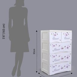 fab n funky 5 Compartments Storage Unit - White image 3