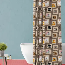 ArtzFolio Black & Brown Printed Water Proof Shower Curtain-18