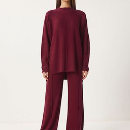 Happiness istanbul Women Solid Sweatshirt with Track Pants Co-ords-picture-49