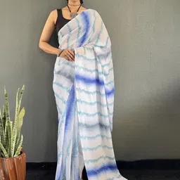 DIVASTRI Tie and Dye Pure Georgette Saree-19