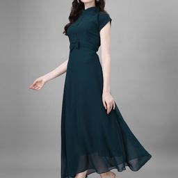 Jash Creation Applique Georgette Fit & Flare Maxi Dress image 3
