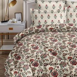 Comfowell White & Pink Floral Heavy Winter 210 GSM Double Bed Comforter-picture-10