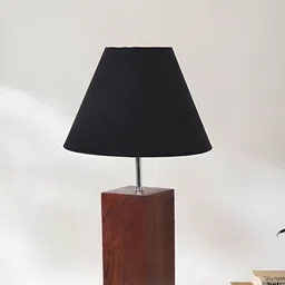 Royaloak Brown Wood Bell Shaped Table Lamp-image-96