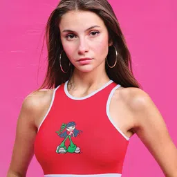 Bonkers Corner Print Cotton Tank Crop Top-image-67