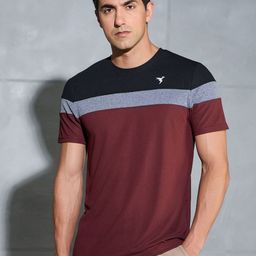 Technosport Men Colourblocked Antimicrobial Slim Fit Sports T-shirt with MATPIQ-image-98