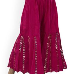 SRISARAS Women Solid Embellished Pleated Trousers-image-18