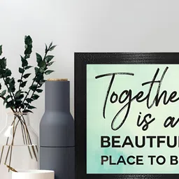 Chaque Decor Turquoise Blue & Black Printed Wooden Quotes Wall Art-image-46