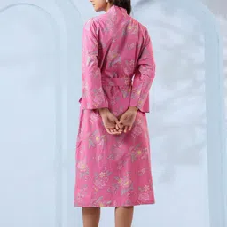 CRAFIQA Printed Pure Cotton Shawl CollarBathRobe image 5