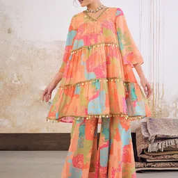 Shae by SASSAFRAS Women Bandhani Printed Kurta with Sharara-58