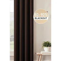 Lunar Days Coffee Brown Polyester Door Curtains-image-4