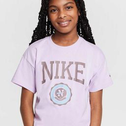Nike Sportswear Girls Typographic Printed Relaxed Fit T-Shirt-image-91
