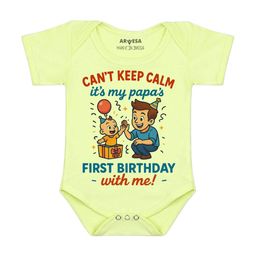 Arvesa Papa First Birthday With Me Printed Bodusuit-image-53