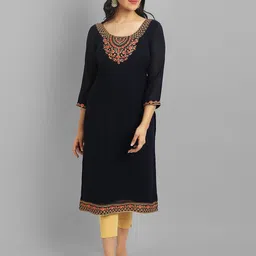 Jash Creation Ethnic Motifs Yoke Design Thread Work Georgette Kurta-17