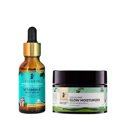 Pilgrim Set of Vitamin C Night Face Serum 30ml & Squalane Glow Moisturizer 50g-24