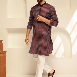 SOJANYA Men Embroidered Regular Thread Work Kurta with Pyjamas image 2