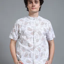 Moda Rapido Relaxed Oversized Fit Floral Printed Cotton Casual Shirt-picture-7