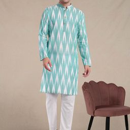 Moda Rapido Men Ethnic Printed Pure Cotton Kurta with Pyjamas-image-84