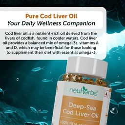Neuherbs Deep Sea Cod Liver Oil - 100 Soft Gels - Lemon Flavor image 5
