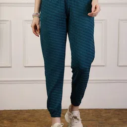 UZARUS Women Textured Relaxed Tapered-Fit Ankle Length Joggers-67