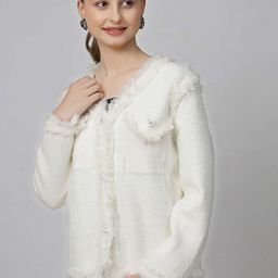 The Roadster Lifestyle Co Self Design Long Sleeve Woolen Overcoat-image-99