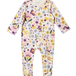My Milestones Infant Girls Floral Printed Pure Cotton Romper-88