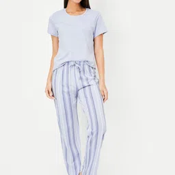 max Women T-Shirt & Striped Pyjama Pure Cotton Night suit-image-82