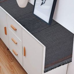 PRAKARTIK 5-Pcs Black & Grey Cotton Table Placemats image 5