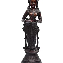 Indianshelf Textured Brass Pooja Diya-image-3