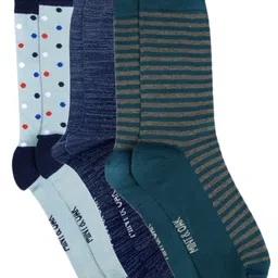Mint & Oak Men Pack Of 3 Patterned Above Ankle Length Socks image 1
