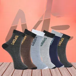 MJE Pack Of 6 Patterned Cotton Ankle Length Socks-picture-58