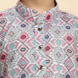 Pro-Ethic STYLE DEVELOPER Boys Printed Regular Pure Cotton Kurta with Pyjamas image 2