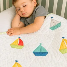 Tittertots White Kids Geometric Mild Winter 210 GSM Single Bed Quilt-image-74