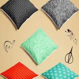 ArtzFolio Multicoloured Set of 5 Velvet Square Cushion Covers-56
