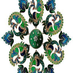 Kala Samarpan Blue & Green Meenakari Rangoli Centerpiece-image-69