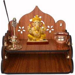 Gojeeva Brown Wooden Home Temple-53