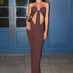 MIAKEE Women Strapless Maxi Bodycon Dress-image-34